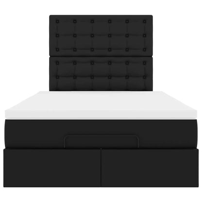 vidaXL Ottoman-Bett mit Matratze Schwarz 120x200 cm Kunstleder