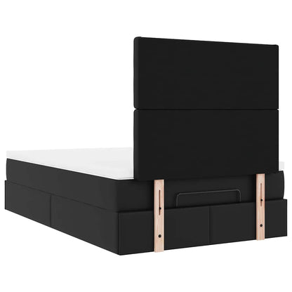 vidaXL Ottoman-Bett mit Matratze Schwarz 120x200 cm Kunstleder