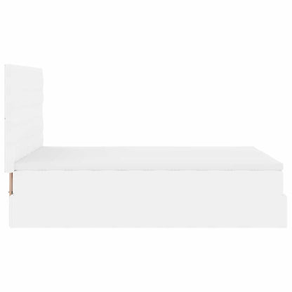 vidaXL Ottoman-Bett mit Matratze Weiß 140x190 cm Kunstleder