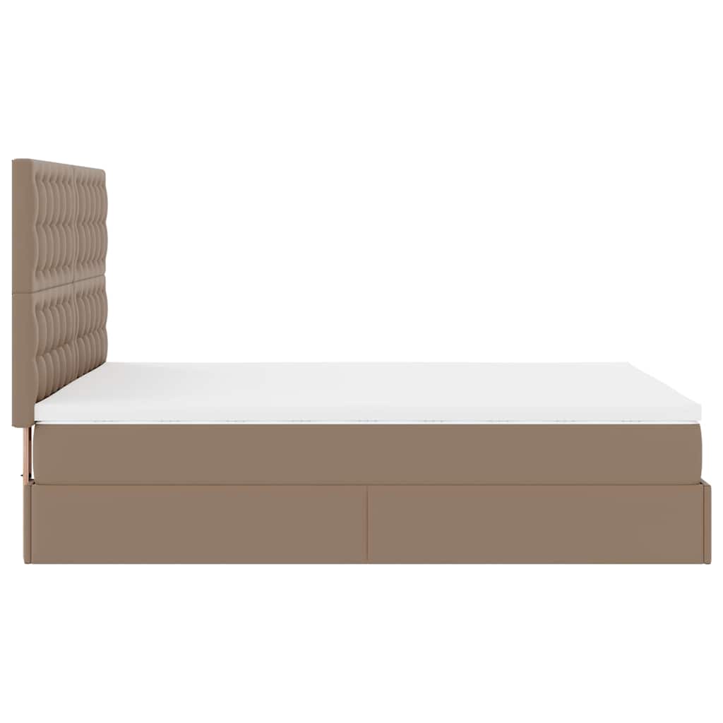 vidaXL Ottoman-Bett mit Matratze Cappuccino-Braun 140x190cm Kunstleder
