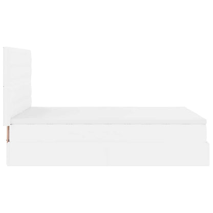 vidaXL Ottoman-Bett mit Matratze Weiß 140x200 cm Kunstleder