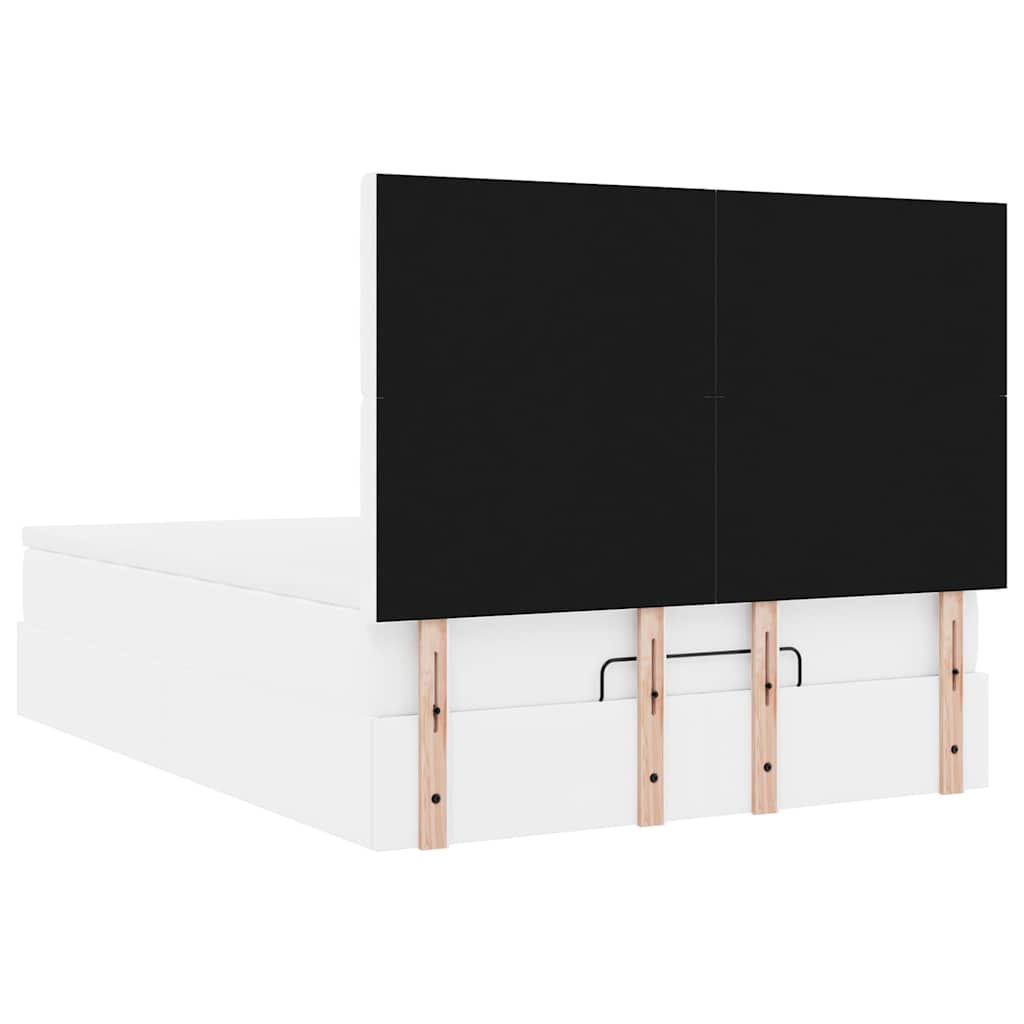vidaXL Ottoman-Bett mit Matratze Weiß 140x200 cm Kunstleder
