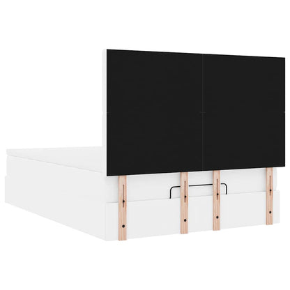 vidaXL Ottoman-Bett mit Matratze Weiß 140x200 cm Kunstleder