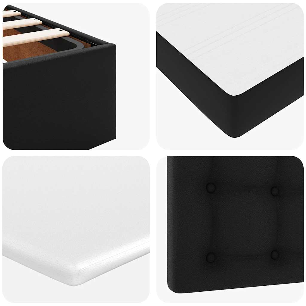 vidaXL Lit coffre avec matelas Noir 160x200 cm Similicuir