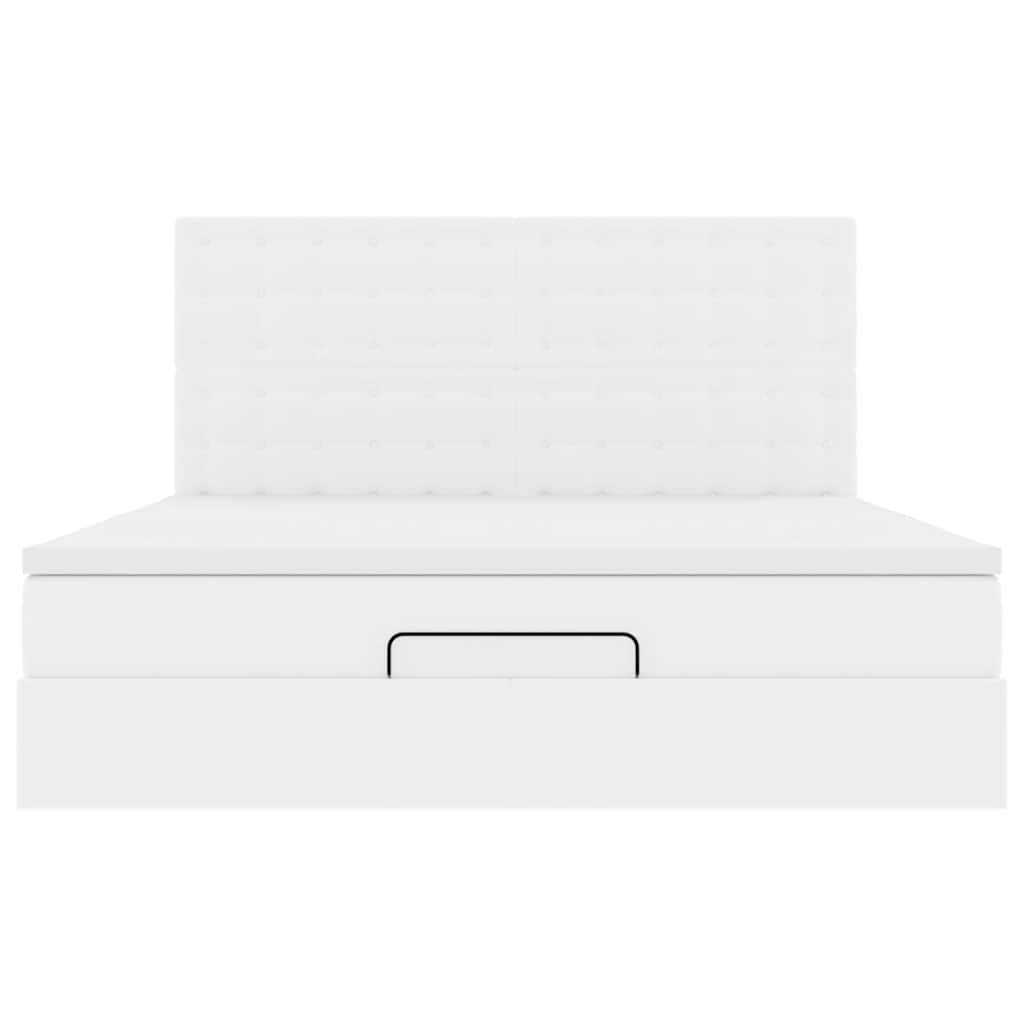 vidaXL Lit ottoman avec matelas blanc 180x200 cm similicuir