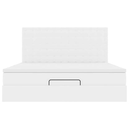 vidaXL Lit ottoman avec matelas blanc 180x200 cm similicuir