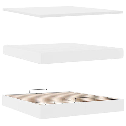 vidaXL Lit ottoman avec matelas blanc 180x200 cm similicuir