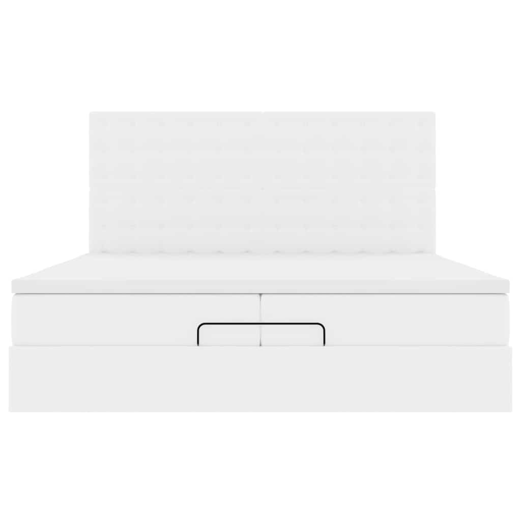 vidaXL Lit ottoman avec matelas blanc 200x200 cm similicuir