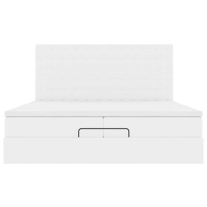 vidaXL Lit ottoman avec matelas blanc 200x200 cm similicuir
