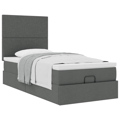 vidaXL Lit banquette avec matelas Gris foncé 80x200 cm Tissu
