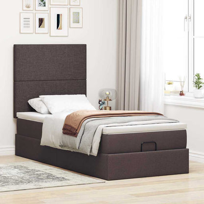 vidaXL Ottoman-Bett mit Matratze Dunkelbraun 80x200 cm Stoff