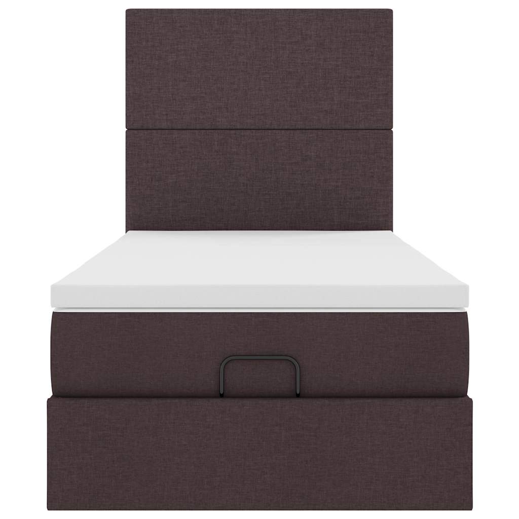 vidaXL Ottoman-Bett mit Matratze Dunkelbraun 80x200 cm Stoff