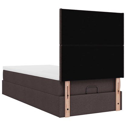 vidaXL Ottoman-Bett mit Matratze Dunkelbraun 80x200 cm Stoff