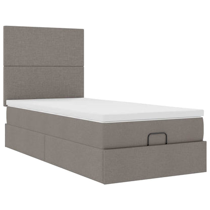 vidaXL Ottoman-Bett mit Matratze Taupe 80x200 cm Stoff