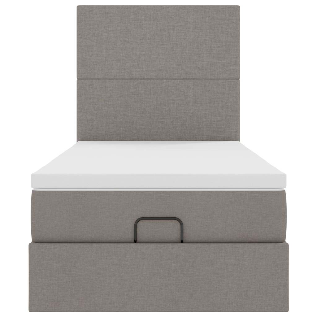 vidaXL Ottoman-Bett mit Matratze Taupe 80x200 cm Stoff