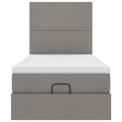 vidaXL Ottoman-Bett mit Matratze Taupe 80x200 cm Stoff