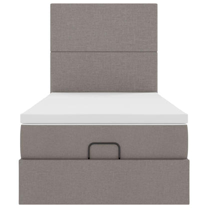 vidaXL Ottoman-Bett mit Matratze Taupe 90x190 cm Stoff