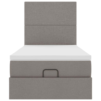 vidaXL Lit ottoman avec matelas gris taupe 100x200 cm en tissu