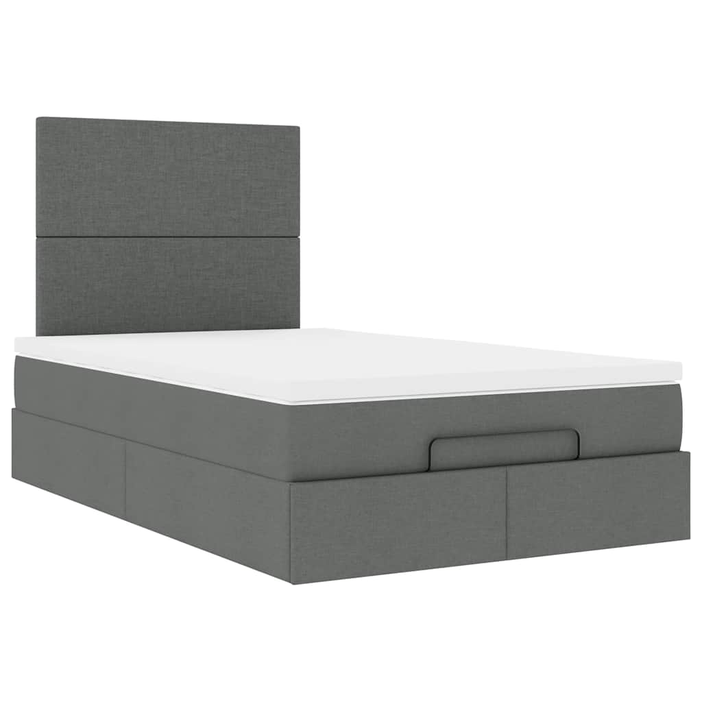 vidaXL Lit ottoman avec matelas Tissu gris foncé 120x190 cm