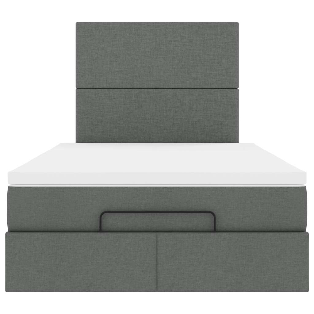 vidaXL Lit ottoman avec matelas Tissu gris foncé 120x190 cm