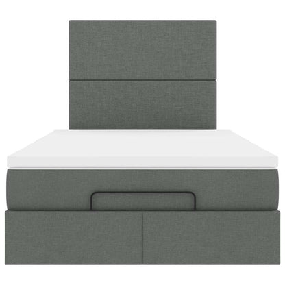 vidaXL Lit ottoman avec matelas Tissu gris foncé 120x190 cm
