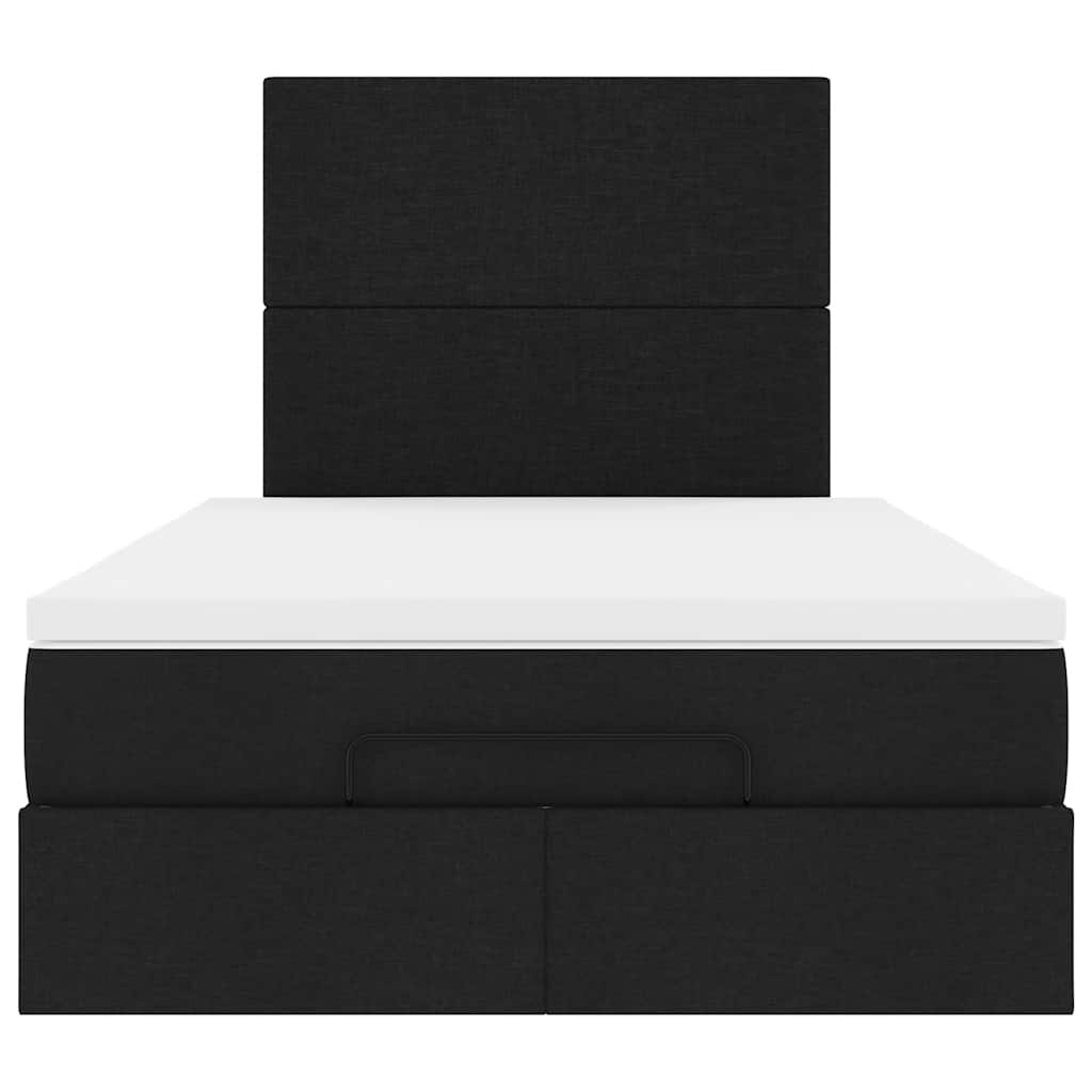 vidaXL Ottoman-Bett mit Matratze Schwarz 120x190 cm Stoff