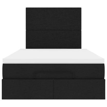 vidaXL Ottoman-Bett mit Matratze Schwarz 120x190 cm Stoff