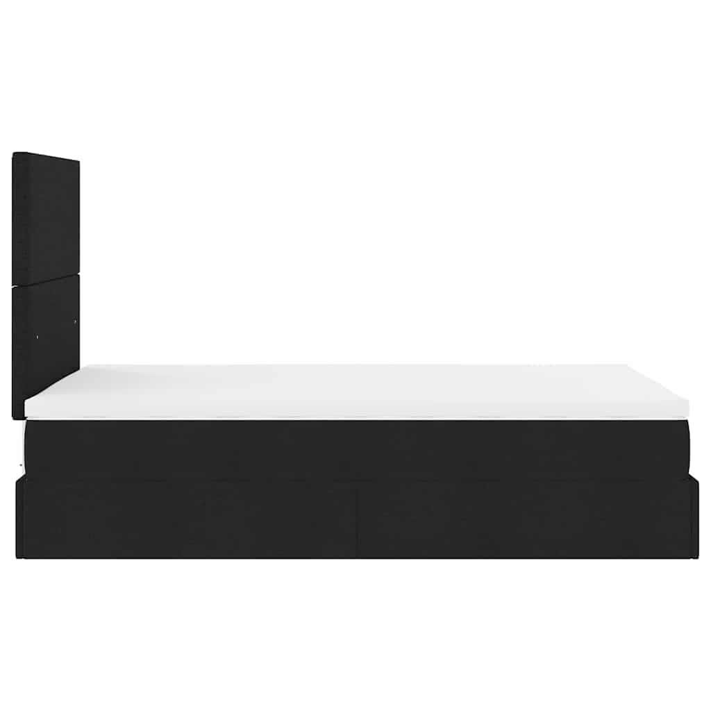 vidaXL Ottoman-Bett mit Matratze Schwarz 120x190 cm Stoff