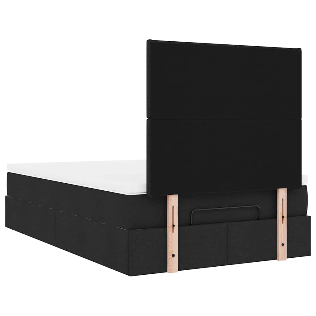 vidaXL Ottoman-Bett mit Matratze Schwarz 120x190 cm Stoff