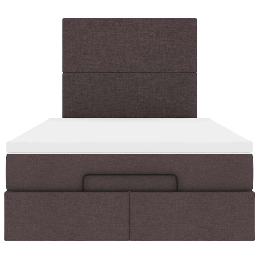 vidaXL Ottoman-Bett mit Matratze Dunkelbraun 120x190 cm Stoff