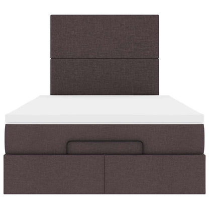 vidaXL Ottoman-Bett mit Matratze Dunkelbraun 120x190 cm Stoff