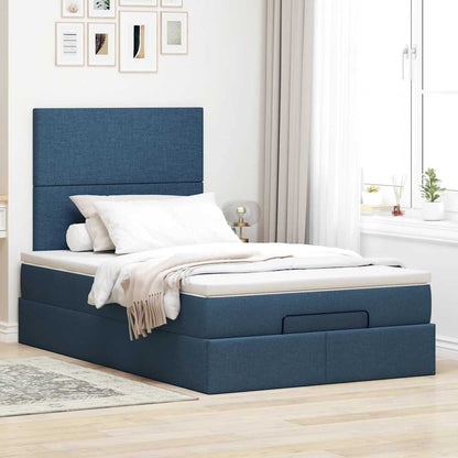 vidaXL Ottoman-Bett mit Matratze Blau 120x190 cm Stoff