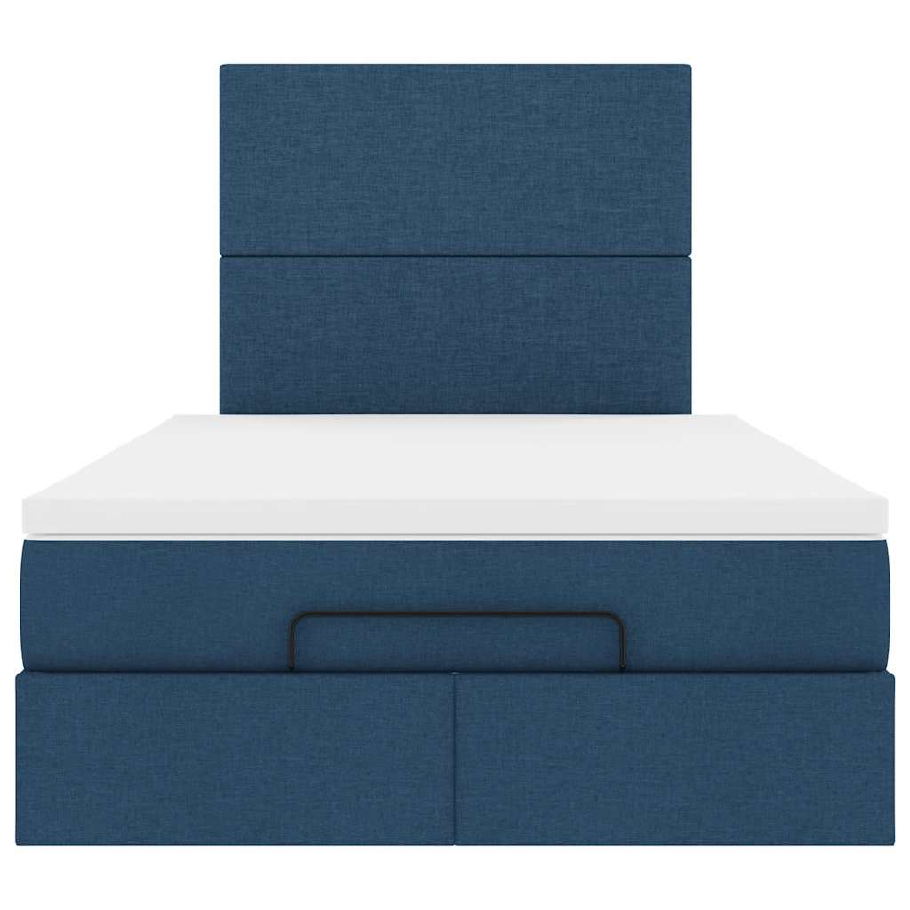 vidaXL Ottoman-Bett mit Matratze Blau 120x190 cm Stoff