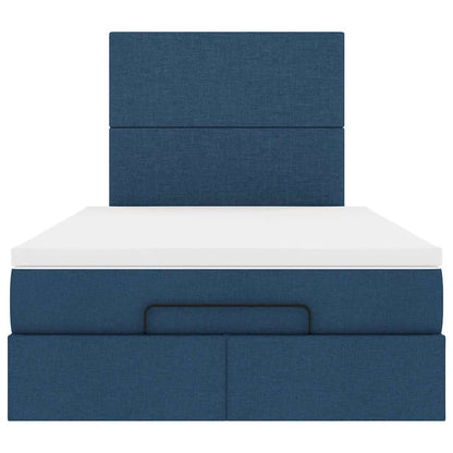 vidaXL Ottoman-Bett mit Matratze Blau 120x190 cm Stoff