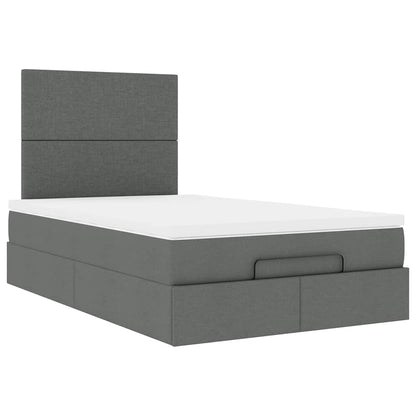 vidaXL Ottoman-Bett mit Matratze Dunkelgrau 120x200 cm Stoff