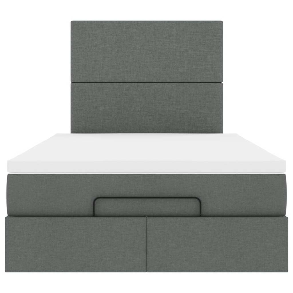 vidaXL Ottoman-Bett mit Matratze Dunkelgrau 120x200 cm Stoff