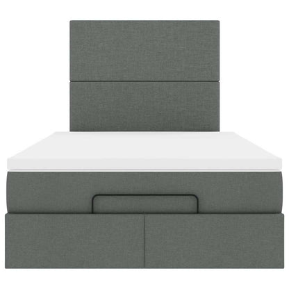 vidaXL Ottoman-Bett mit Matratze Dunkelgrau 120x200 cm Stoff
