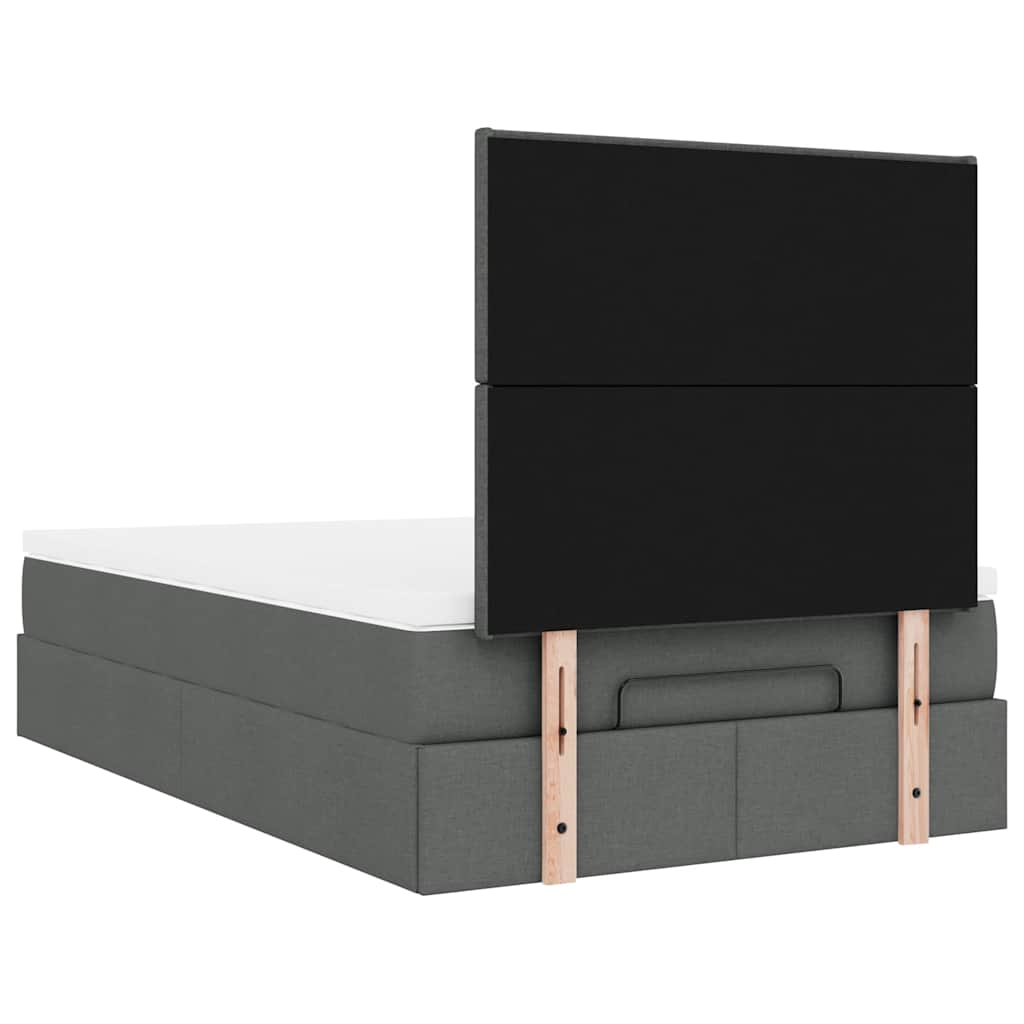 vidaXL Ottoman-Bett mit Matratze Dunkelgrau 120x200 cm Stoff