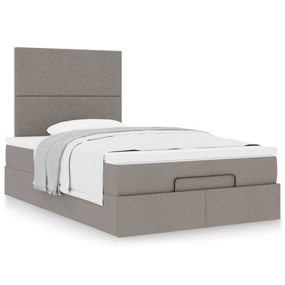 vidaXL Lit ottoman avec matelas Taupe 120x200 cm Tissu