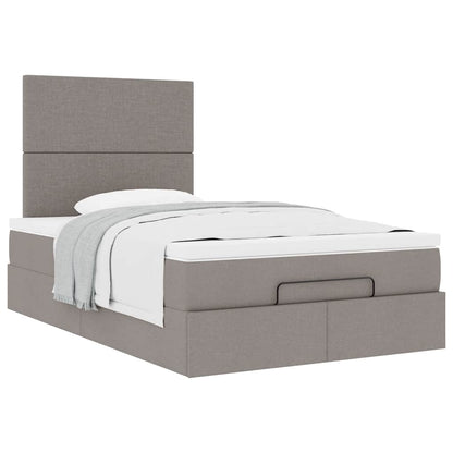 vidaXL Lit ottoman avec matelas Taupe 120x200 cm Tissu