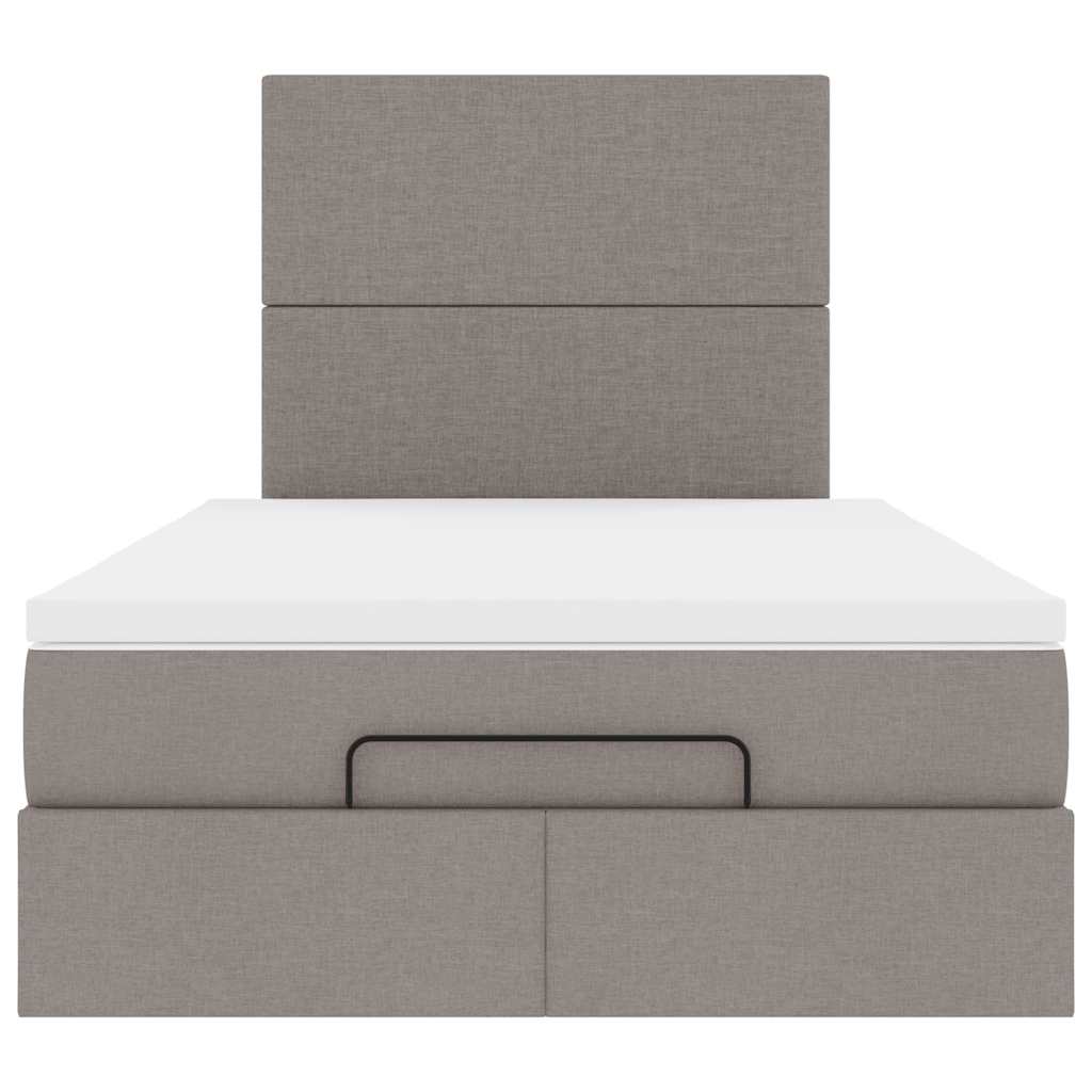 vidaXL Lit ottoman avec matelas Taupe 120x200 cm Tissu