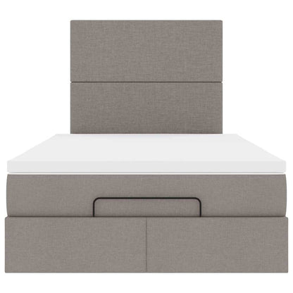 vidaXL Lit ottoman avec matelas Taupe 120x200 cm Tissu