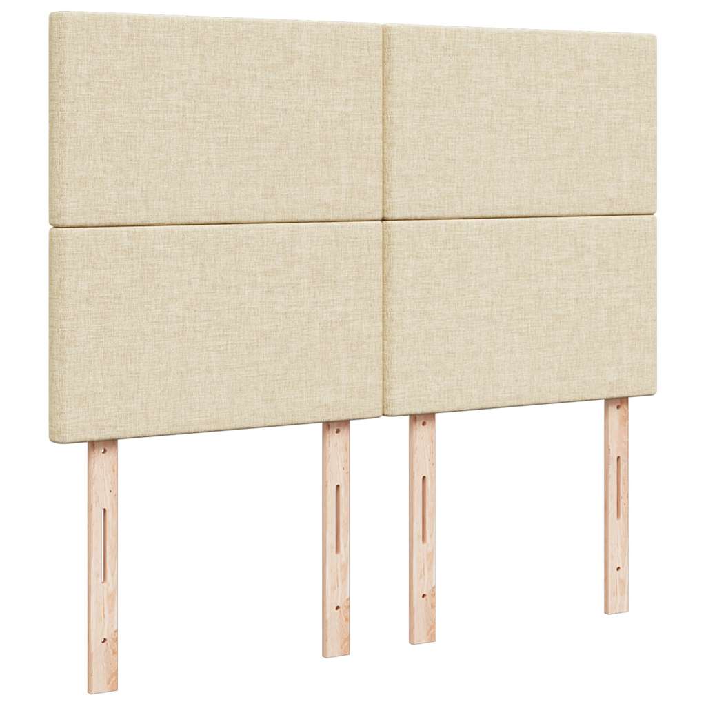 vidaXL Ottoman-Bett mit Matratze Creme 140x200 cm Stoff