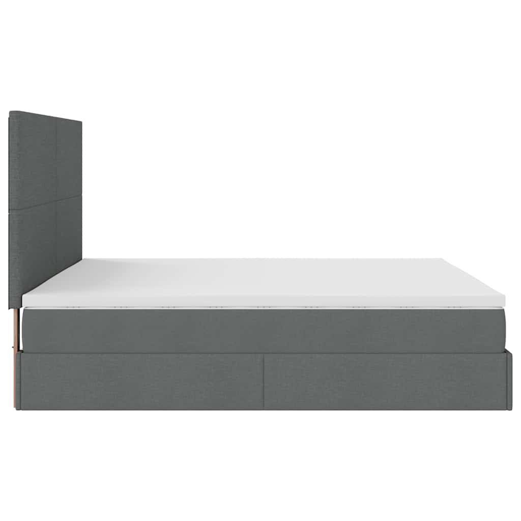 vidaXL Ottoman-Bett mit Matratze Dunkelgrau 160x200 cm Stoff
