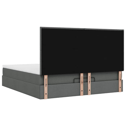 vidaXL Ottoman-Bett mit Matratze Dunkelgrau 160x200 cm Stoff