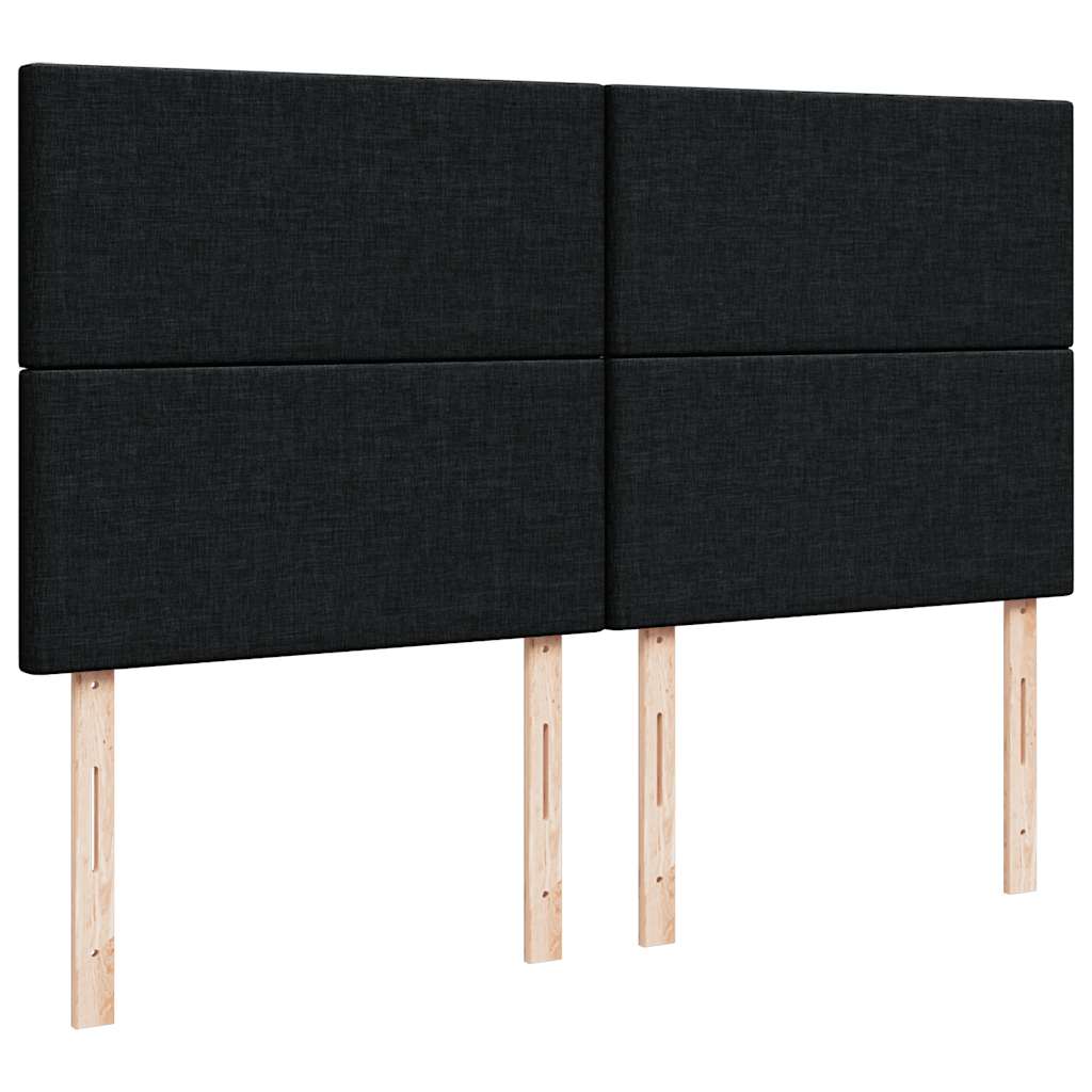 vidaXL Lit ottoman avec matelas Noir 160x200 cm Tissu