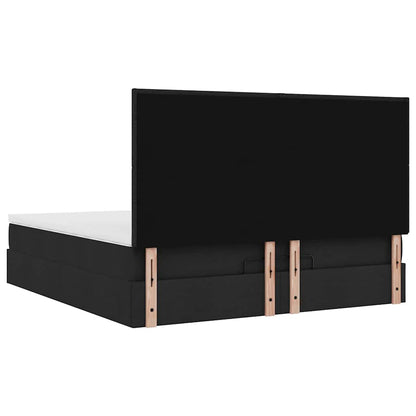 vidaXL Lit ottoman avec matelas Noir 160x200 cm Tissu