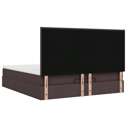 vidaXL Ottoman-Bett mit Matratze Dunkelbraun 160x200 cm Stoff