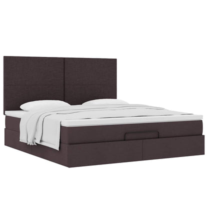 vidaXL Lit coffre avec matelas Tissu marron foncé 180x200 cm