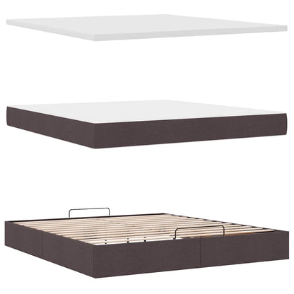 vidaXL Lit coffre avec matelas Tissu marron foncé 180x200 cm